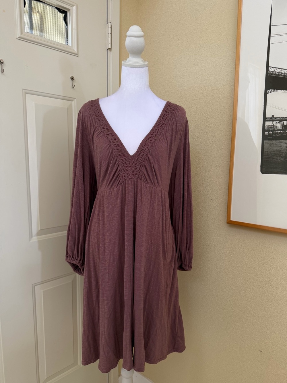 Torrid Plus Size Mauve Long Sleeve Midi Dress Size 1X - Picture 1 of 5